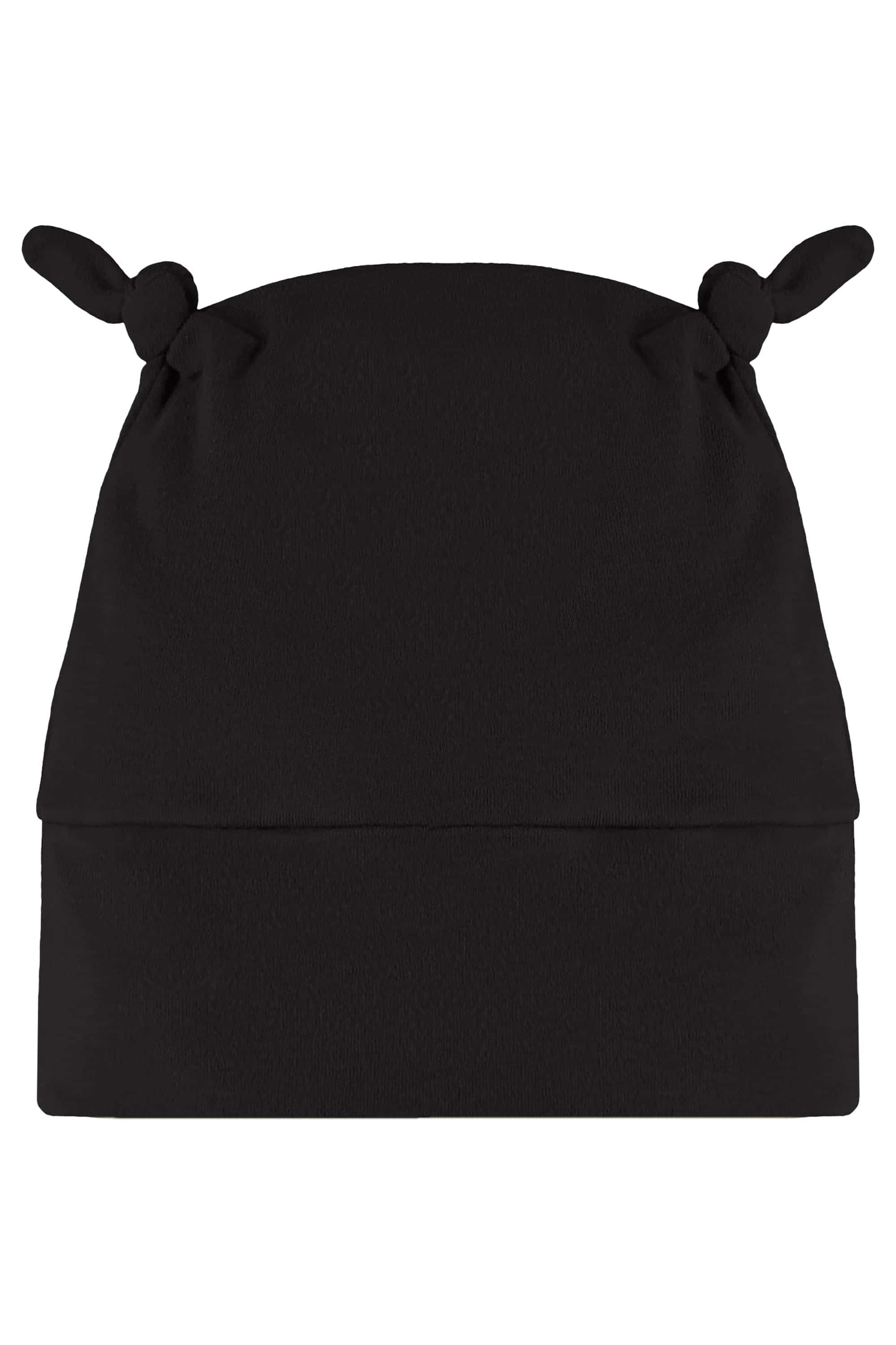 Touca Bebê Suedine com Pontas de Nó (Preto) Três e Já - Imagem 3